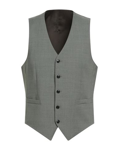 Tiger Of Sweden Man Tailored Vest Sage Green Size 42 Polyester, Wool, Elastane In Green
