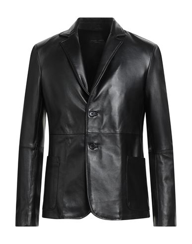 Street Leathers Man Suit Jacket Black Size 3xl Soft Leather In Black