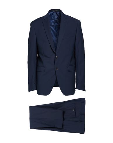 Lebole Man Suit Midnight Blue Size 44 Polyester, Viscose, Elastane In Blue