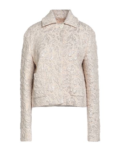 Rochas Woman Jacket Cream Size 4 Polyester, Polyamide, Elastane In Multi