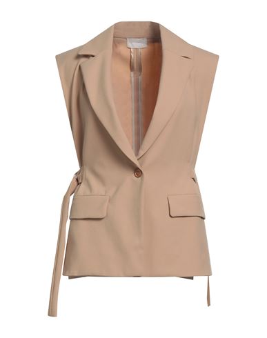 Drumohr Woman Tailored Vest Sand Size 6 Virgin Wool, Polyamide, Elastane In Multi