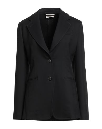 Drumohr Woman Blazer Black Size 6 Virgin Wool, Viscose, Silk In Black