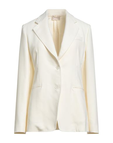 Drumohr Woman Blazer Ivory Size 4 Virgin Wool, Viscose, Silk In White