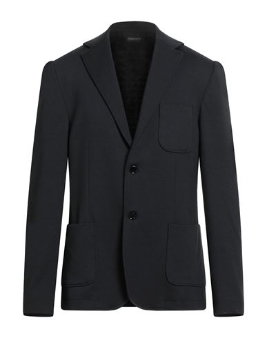 Grey Daniele Alessandrini Man Blazer Black Size 44 Polyester, Viscose, Elastane In Black