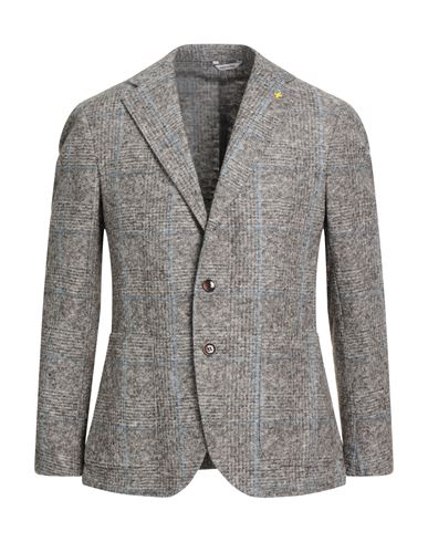 Alessandro Gilles Man Blazer Taupe Size 42 Virgin Wool, Cotton, Polyester In Gray