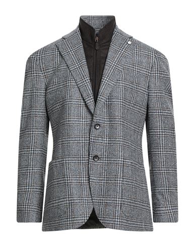 Luigi Bianchi Mantova Man Blazer Blue Size 44 Virgin Wool, Polyester In Gray