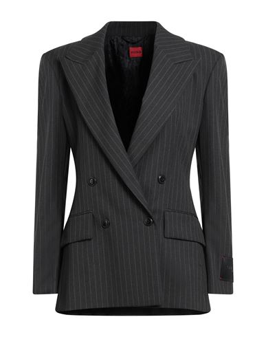 Hugo Boss Hugo Woman Blazer Charcoal Size 6 Polyester, Viscose, Elastane In Gray