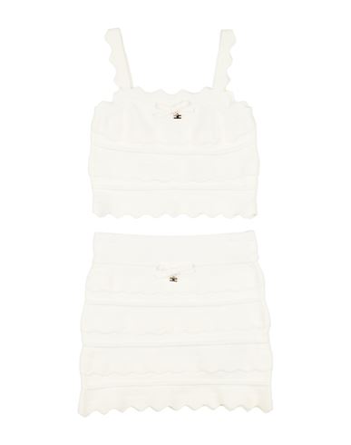 Elisabetta Franchi La Mia Bambina Toddler Girl Co-ord Cream Size 4 Viscose, Polyester In White
