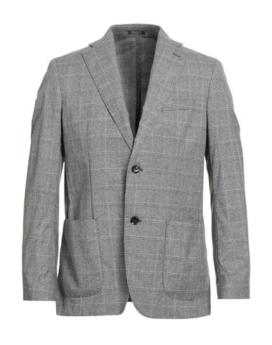 Breras Milano Man Blazer Grey Size 44 Virgin Wool, Cotton, Silk In Gray