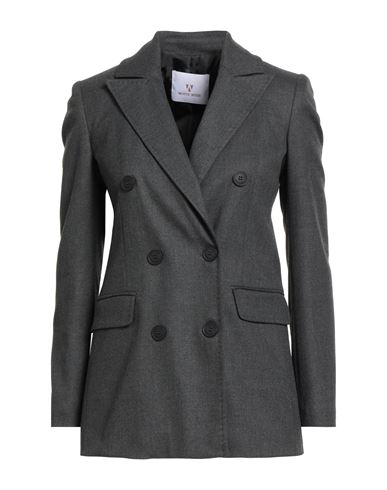 White Wise Woman Blazer Grey Size 12 Polyester, Viscose, Elastane In Gray