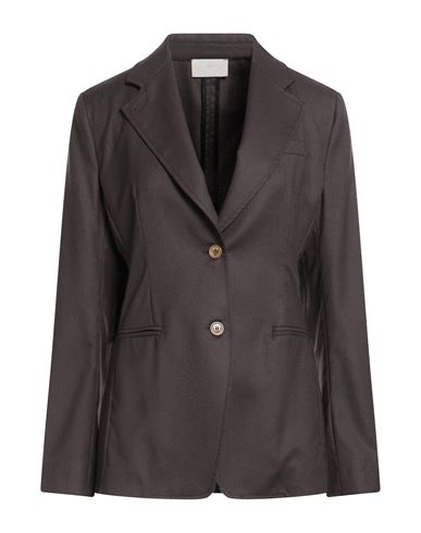 Drumohr Woman Blazer Dark Brown Size 8 Virgin Wool, Silk, Cashmere In Brown