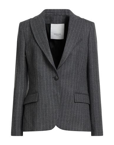 Breras Milano Woman Blazer Grey Size 8 Virgin Wool, Elastane In Gray