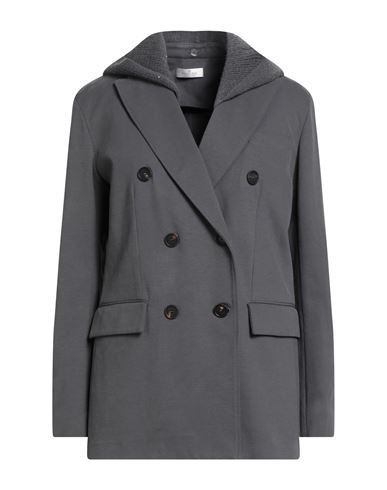 Panicale Woman Blazer Grey Size 8 Cotton, Polyamide, Elastane In Gray