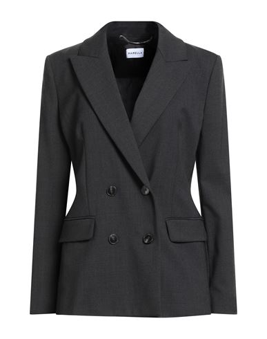 Marella Woman Blazer Charcoal Size 6 Polyester, Virgin Wool, Elastane In Black