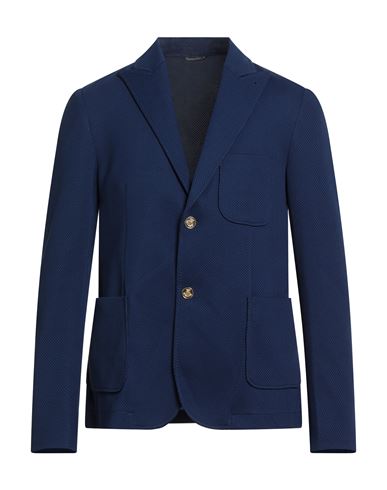 Grey Daniele Alessandrini Man Blazer Blue Size 44 Polyester, Elastane In Blue