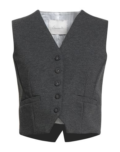 Souvenir Woman Tailored Vest Charcoal Size M Viscose, Polyamide, Elastane In Gray