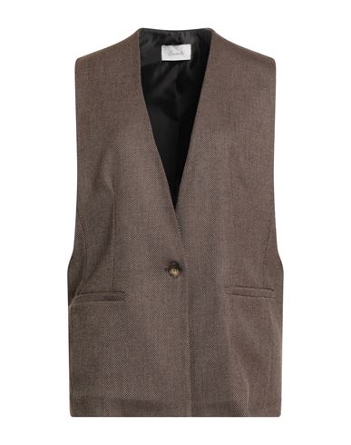 Souvenir Woman Tailored Vest Brown Size M Polyester, Viscose, Elastane In Brown