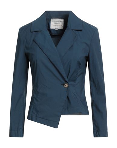 Alessia Santi Woman Blazer Navy Size 6 Cotton, Polyamide, Elastane In Blue