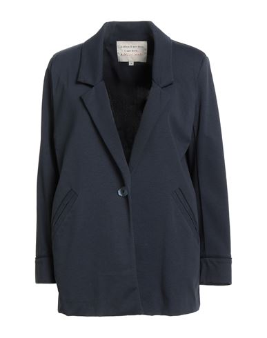 Alessia Santi Woman Blazer Navy Size 6 Cotton, Polyamide, Elastane In Blue