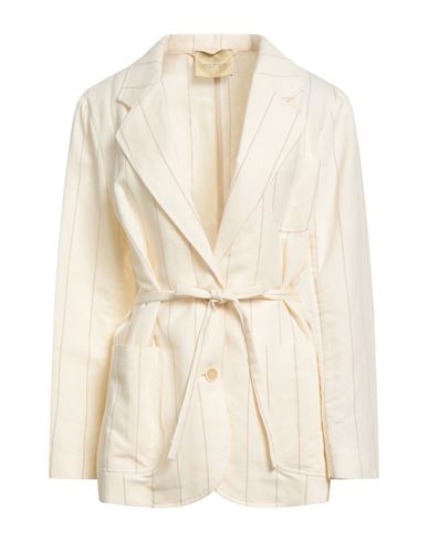 Momoní Woman Blazer Cream Size 8 Cotton, Linen In White