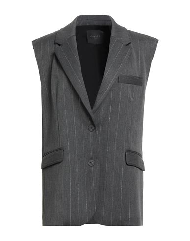 Gaelle Paris Gaëlle Paris Woman Tailored Vest Charcoal Size 8 Polyester, Rayon, Elastane In Gray