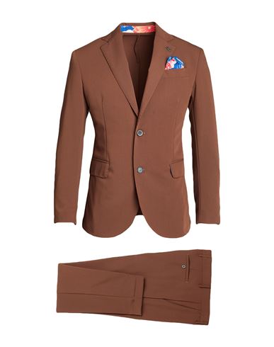 Bob Man Suit Brown Size 40 Polyester, Viscose, Elastane In Brown