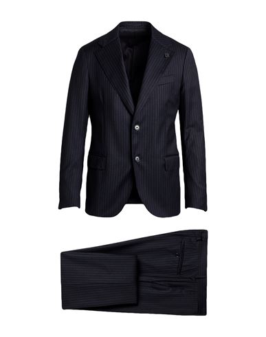 Lardini Man Suit Midnight Blue Size 44 Cotton In Blue