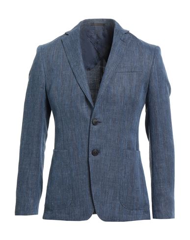 Lab. Pal Zileri Man Blazer Blue Size 40 Linen, Wool In Blue