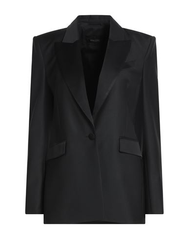 Patrizia Pepe Sera Woman Blazer Black Size 6 Polyester, Virgin Wool, Elastane, Acetate, Viscose In Black