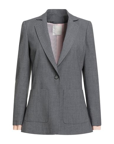 King Kong Woman Blazer Grey Size 8 Polyester, Viscose, Elastane In Gray