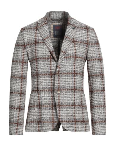 Bob Man Blazer Brown Size 44 Cotton, Virgin Wool, Polyester In Gray