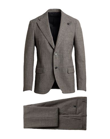 Lardini Man Suit Grey Size 42 Cotton, Elastane In Gray