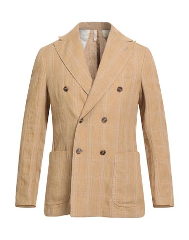 Paul Miranda Man Blazer Sand Size 42 Linen, Polyester In Brown
