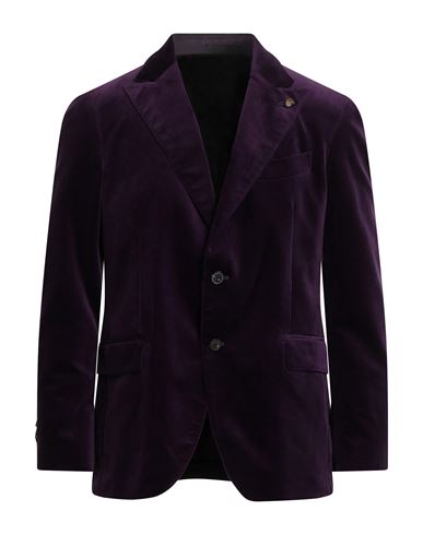 Gabriele Pasini Man Blazer Dark Purple Size 42 Cotton In Purple