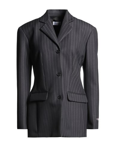 Off-white Wool Fitted Jacket In Gray