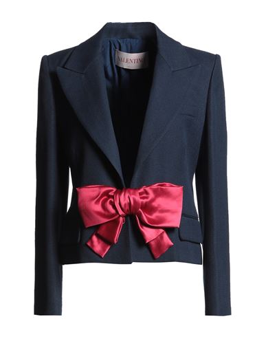 Valentino Garavani Woman Blazer Navy Size 8 Viscose, Wool In Blue