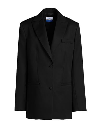 Off-white Woman Blazer Black Size 14 Virgin Wool In Black