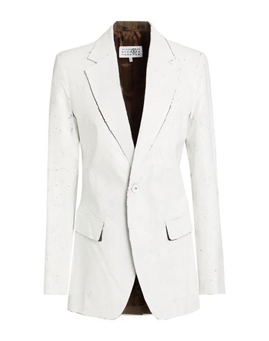 Alberta Ferretti Woman Blazer White Size 8 Polyester, Virgin Wool, Elastane