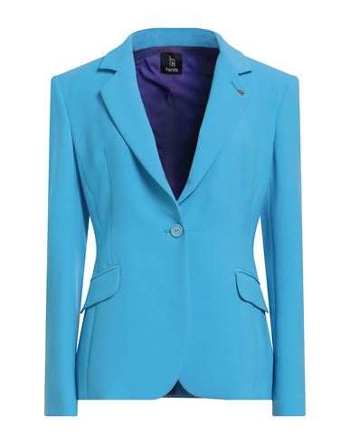 Hanita Woman Blazer Azure Size 6 Polyester, Elastane In Blue