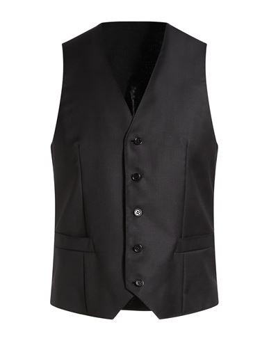 Canali Man Tailored Vest Black Size 36 Wool