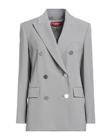 Max Mara Studio Woman Blazer Grey Size 16 Virgin Wool In Gray