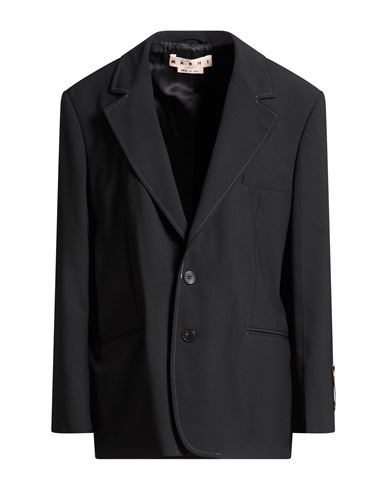 Marni Woman Blazer Black Size 10 Polyester, Virgin Wool, Elastane