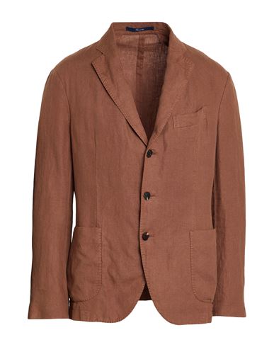 Drumohr Man Blazer Brown Size 44 Linen