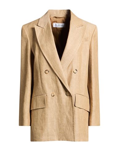Max Mara Woman Blazer Sand Size 8 Linen In Brown