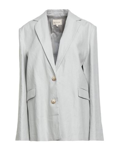 Vince . Woman Blazer Light Grey Size L Linen In Blue