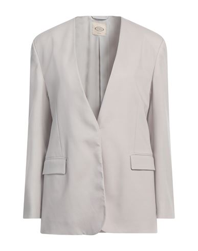 Tod's Woman Blazer Light Grey Size 6 Virgin Wool In Gray
