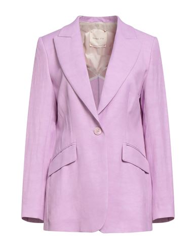 Hanami D'or Woman Blazer Lilac Size 8 Viscose, Linen In Purple