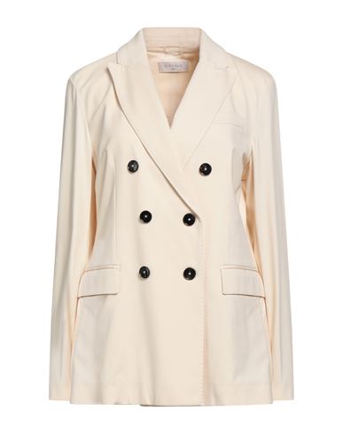 Circolo 1901 Woman Blazer Cream Size 12 Cotton, Elastane In Animal Print