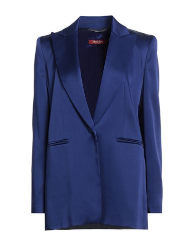 Max Mara Studio Woman Blazer Blue Size 16 Acetate, Viscose