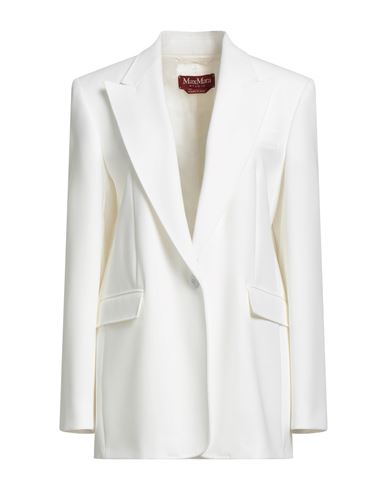 Max Mara Studio Woman Blazer White Size 10 Triacetate, Polyester